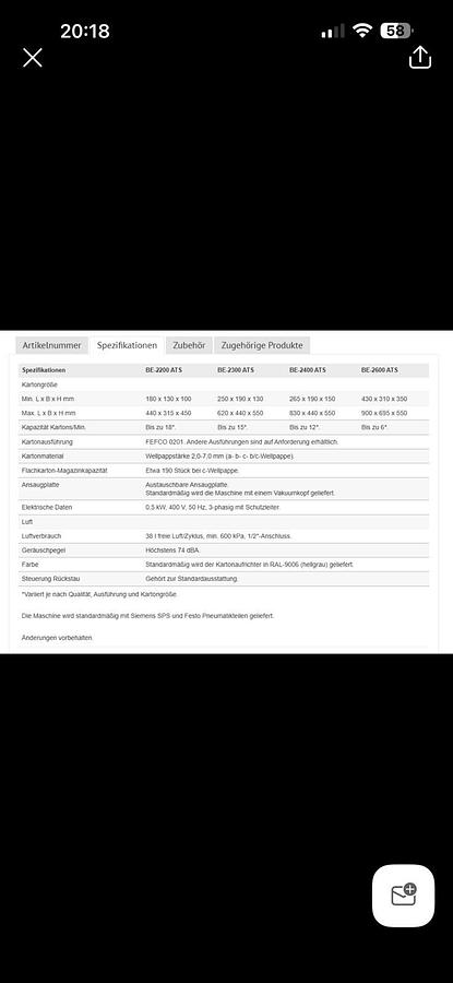 Used Soco System Kartonaufrichter BE-2200