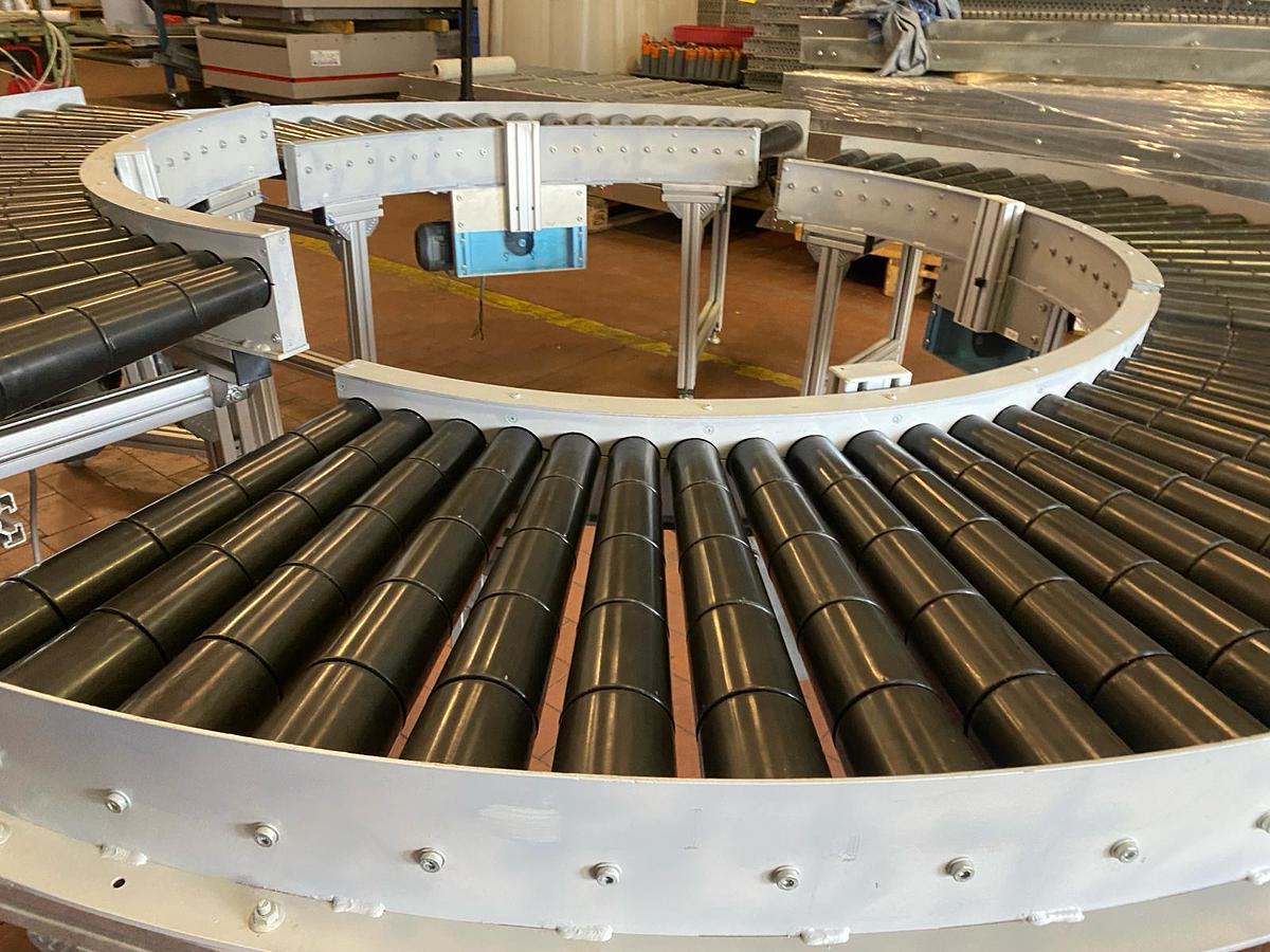 Used Rollenbahnkurve 90 Grad, Fördertechnik, Rollenbahn mit Antrieb