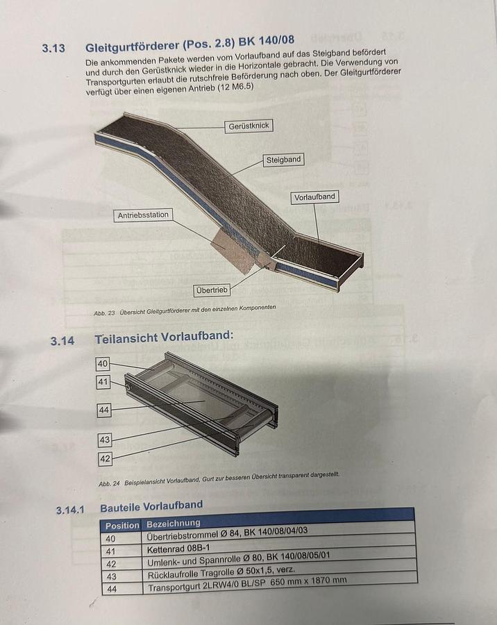 Used 2016 RBS-Förderanlagen GmbH Gleitgurtförderer
