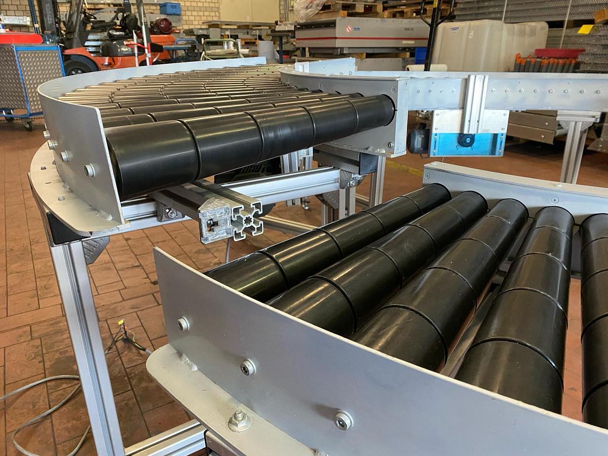 Used Rollenbahnkurve 90 Grad, Fördertechnik, Rollenbahn mit Antrieb