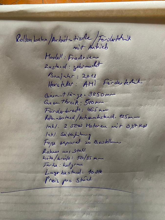 Used Rollenbahn, Arbeitstisch, Fördertechnik mit Antrieb/AMI Fördertechnik