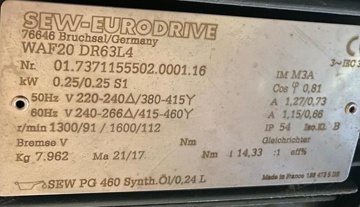 Gebraucht Rollenbahnkurve 90° SEW-Eurodrive Motor