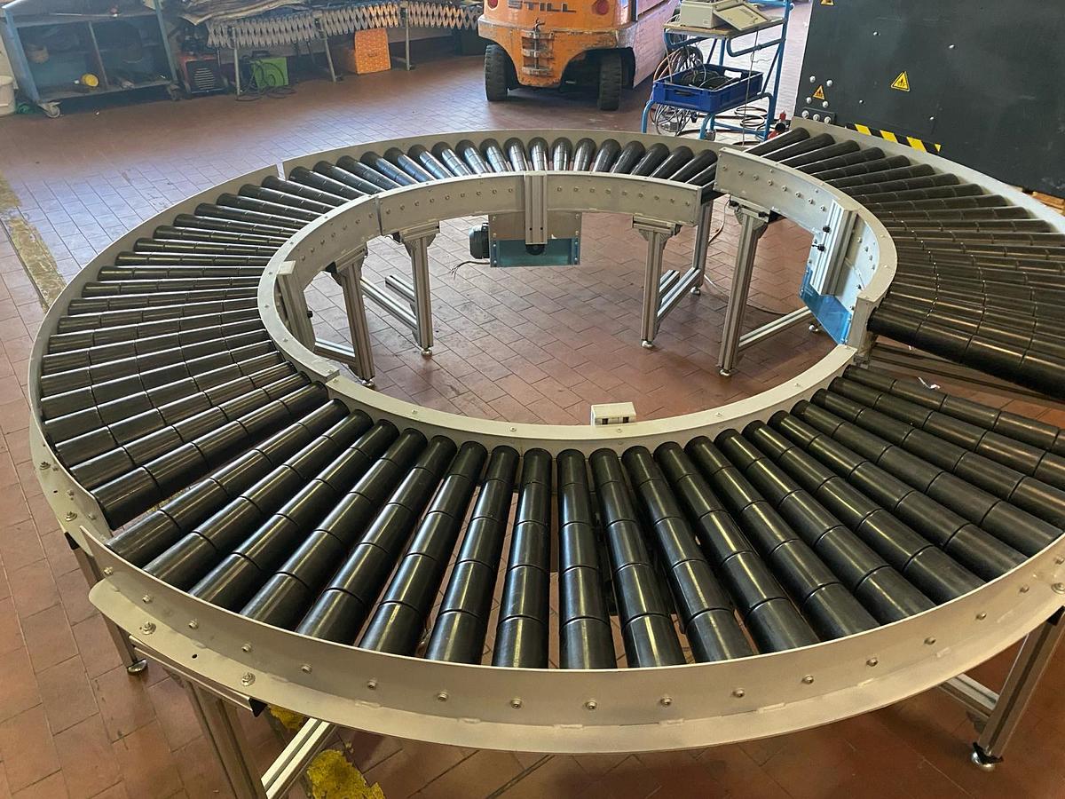 Used Rollenbahnkurve 90 Grad, Fördertechnik, Rollenbahn mit Antrieb