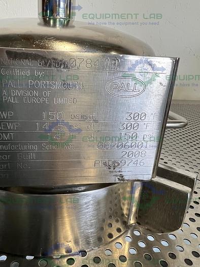 Used Pall PHQ59746 Stainless Steel Filter Housing Cap 9.5" OD w/ 1" Sanitary Fitting