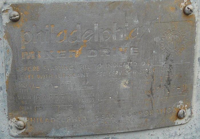 Used Mixer, Agitator, 60 HP, Philadelphia, C/st,(2) #Z523800