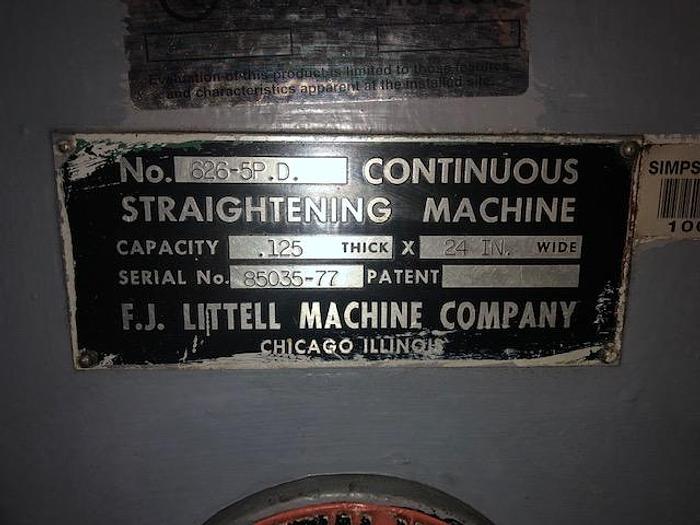 Used 24" x .125", LITTELL, No. 626-5PD, 1977, MOTORIZED STRAIGHTENER