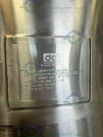 Used 2016 DCI 400 L Stainless Steel Jacketed Reactor Mixing Tank w/ PharMix Agitator