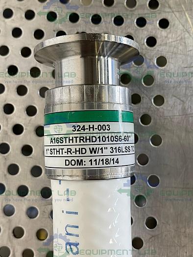 Used Sani-Tech  STHT-R-HD-1000 60" Silicone Hose w/ 1" Sanitary Fitting