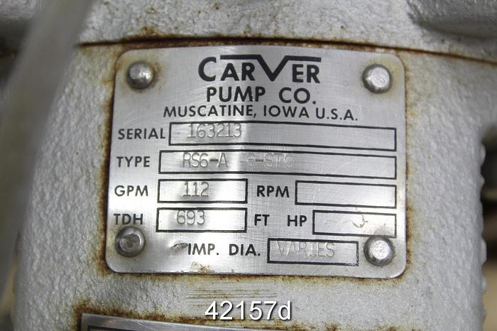 Used Carver Rs6-a 6-stg 2x3 6-Stage High Pressure Pump #42157