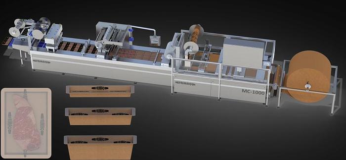 Frimaq Model TFF+MC-1000 Cardboard Die-Cut Tray Mould Thermoformer