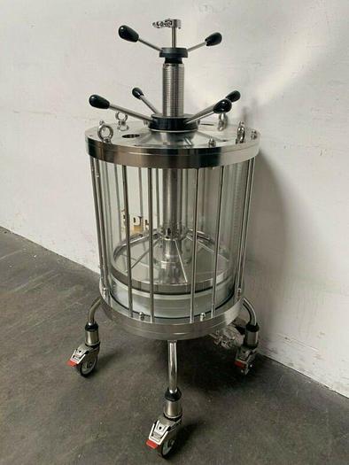 Used Pharmacia Biotech BPG 450/500 Glass Chromatography Column on Casters