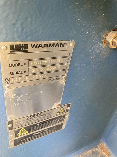 Used Used Weir Warman Model 064EEYAHCCCMW92 6 X 4 AH slurry pump.