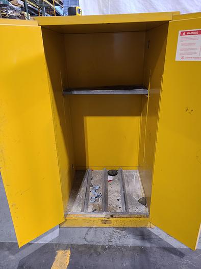 Used Justrite Safety Storage Cabinet for Flammable Liquids.