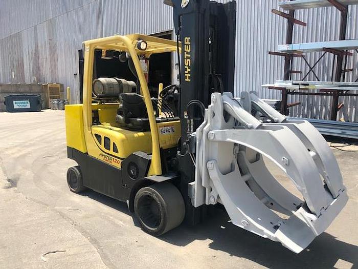 Used 12,000 LB HYSTER ROLL CLAMP TRUCK S120FTPRS W/ 60" OD ROLL CAPACITY MFG. (2006)