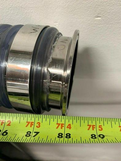 Used Rubber FAB Technologies 88" Flexible Hose w/ 3" Sanitary Fittings