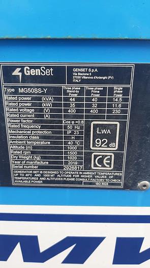 Used 2019 Genset MG 50 SS-Y