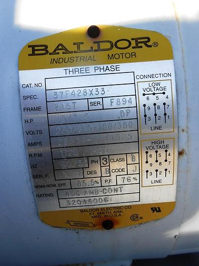 Used Compressor, Air, 10 HP, I-R, Mdl 254E10, 120 Gal Tank, #S742187