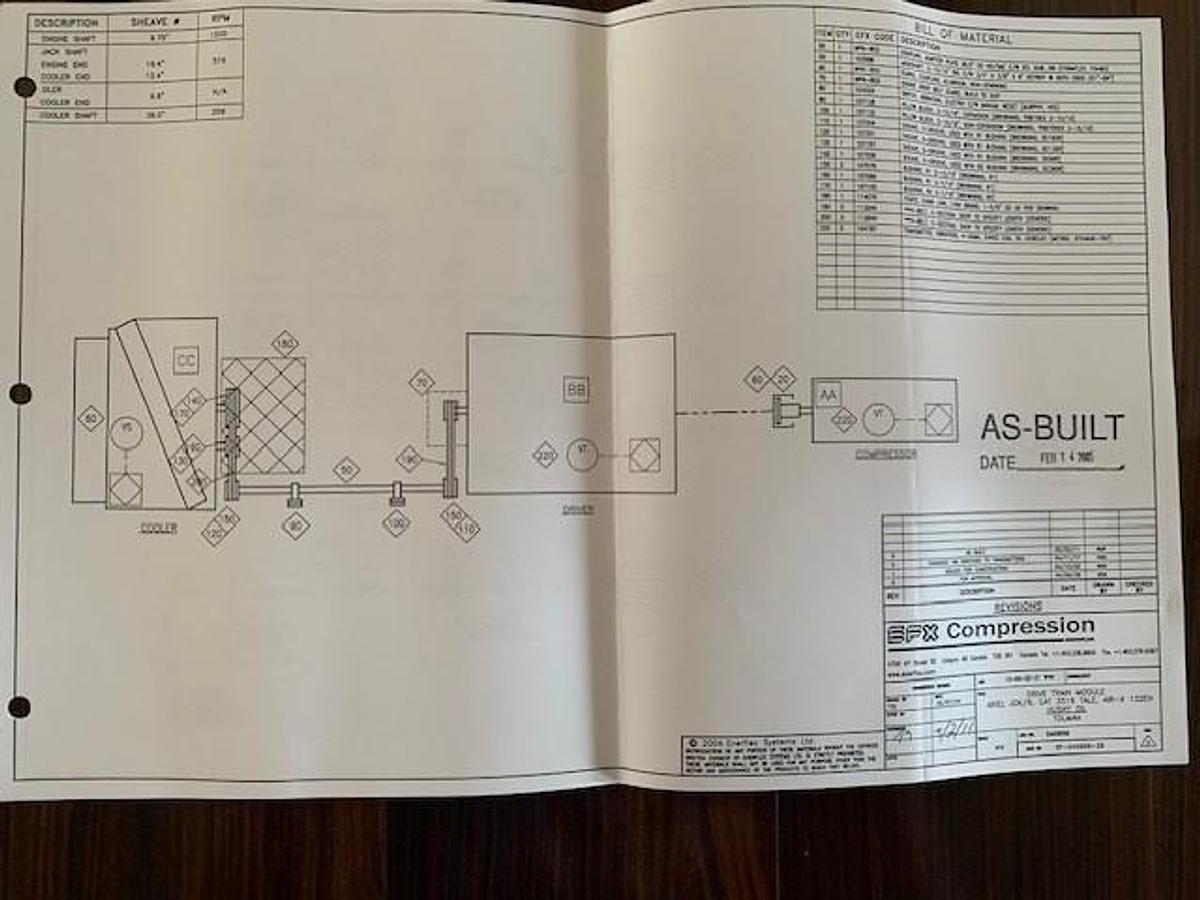 Used 1085 HP Ariel JGK/6 4 Stage Compressor w/Caterpillar 3516TALE Driver