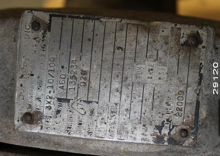 Used Durco Pump, 3x2x10, Stainless Steel Casing #29120