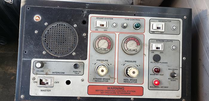 Used 1999 International 4900 T40D Cable Placer Bucket Truck