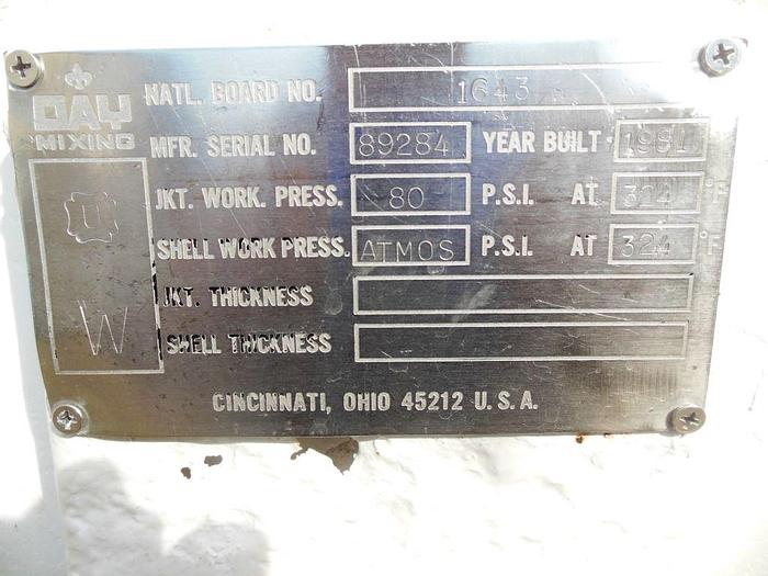 Used Mixer, Ribbon, 10 CF, 304 S/st, Jkt, 5 HP, #S742491