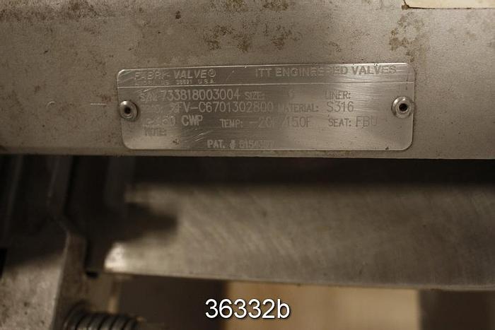 Used Fabri 6" Hand Operated Knife Gate Valve #36332