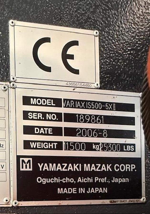 Usato Centro di lavoro a 5 assi Mazak Mod. Variaxis 500/5x Cambio pallet 