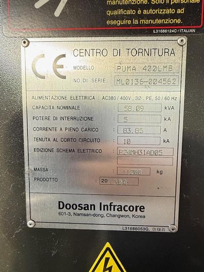 Usato TORNIO USATO MOD. PUMA 400 LMB