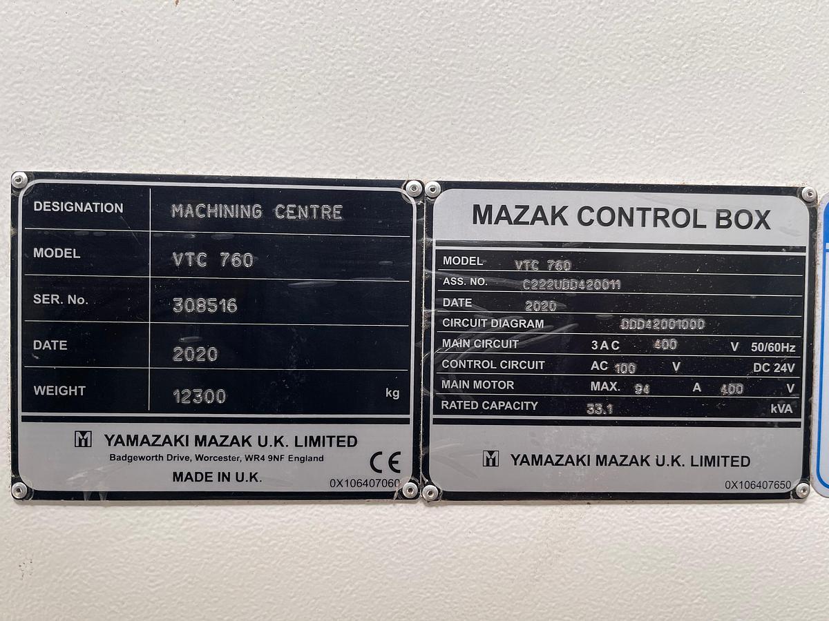 Usato CENTRO VERTICALE USATO MAZAK VTC 760