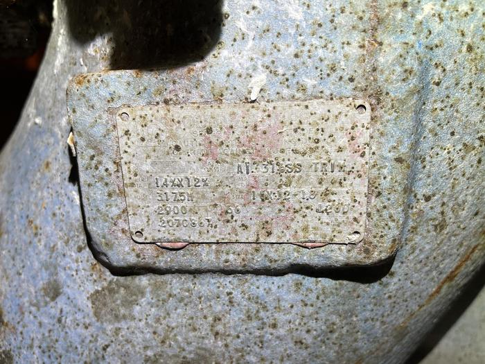 Used GOULDS PUMP 316 S/S 10X12-18 MODEL 3175M WITH 75 HP MOTOR