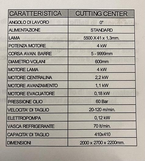 Ottime Segatrice a Nastro Cnc ISTECH CUTTING CENTER A-410
