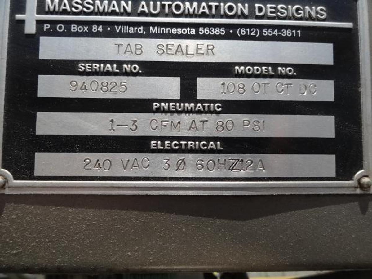 Used Massman Bliss Box Side Tab Sealer