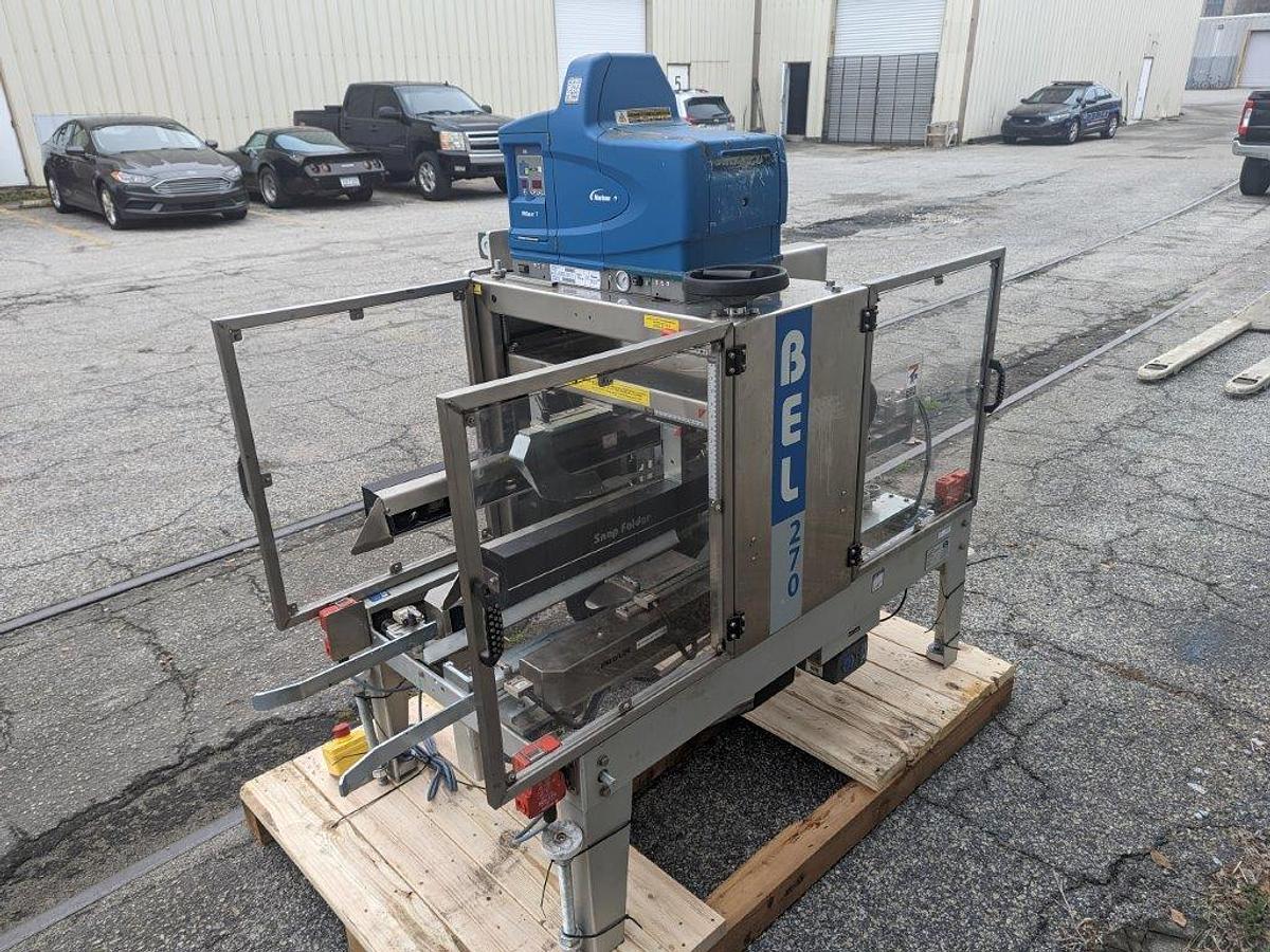 Used BEL 270 Auto Top & Bottom Case Glue Sealer
