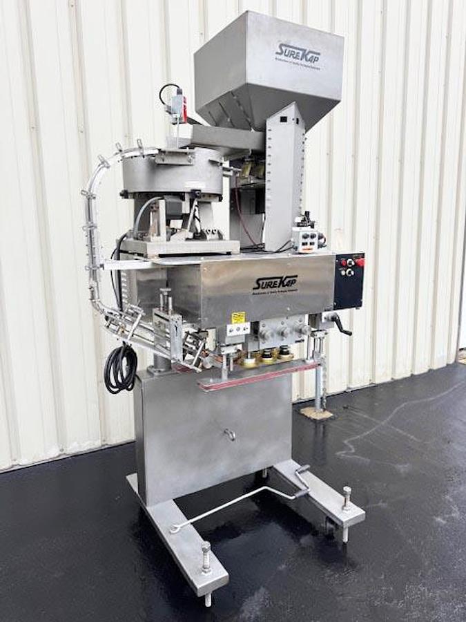 Used SureKap 6-Spindle Inline Screw Capper with Hopper