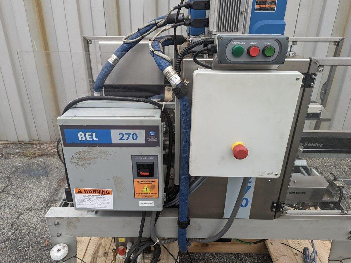Used BEL 270 Auto Top & Bottom Case Glue Sealer