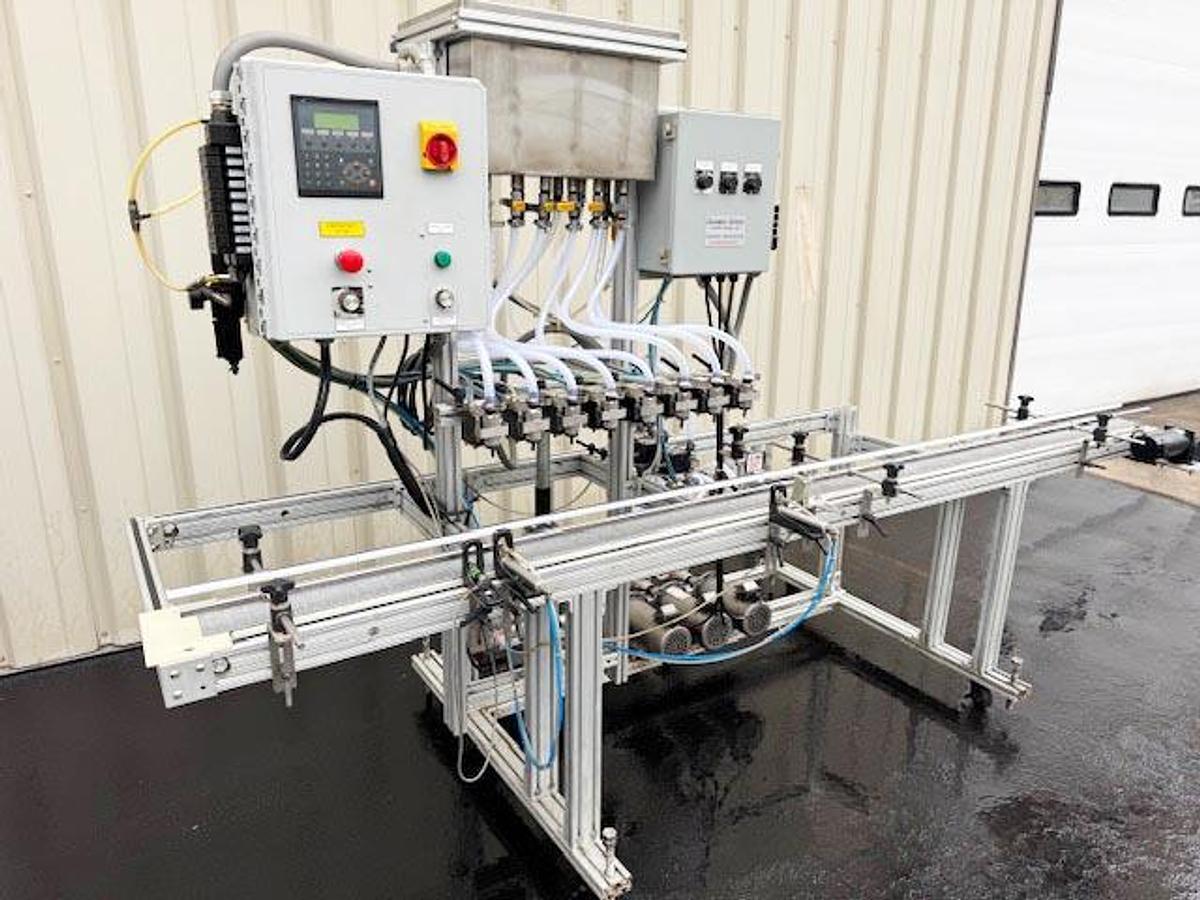 Used Equipment Express (E-PAK) 8-Valve Inline Bottle Filler