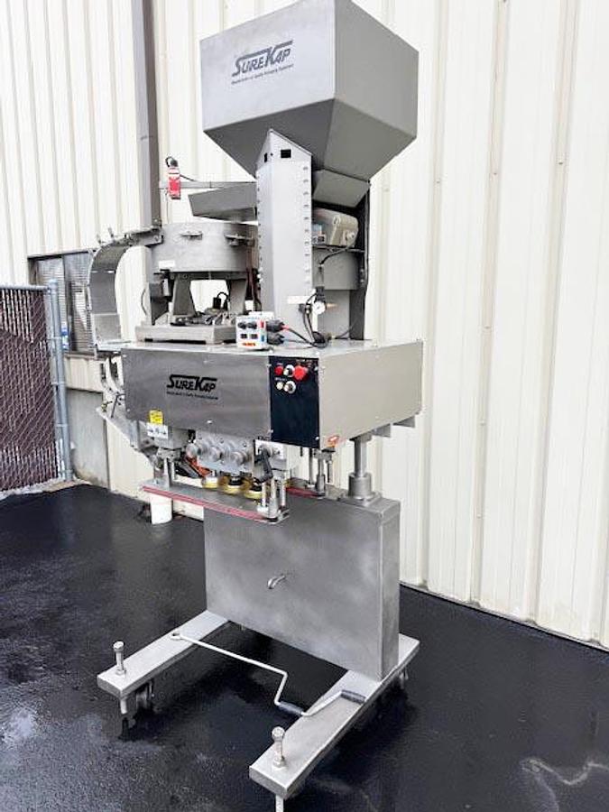 Used SureKap 6-Spindle Inline Screw Capper with Hopper