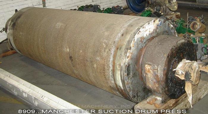Used Manchester Suction Drum Press, 30" Diameter x 86" Drilled Face #8909