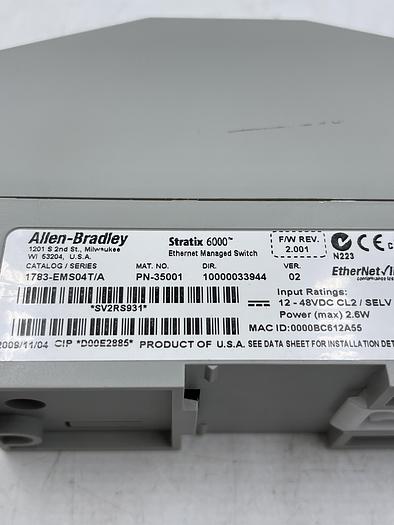 Used Allen-Bradley 1783-EMS04T/A