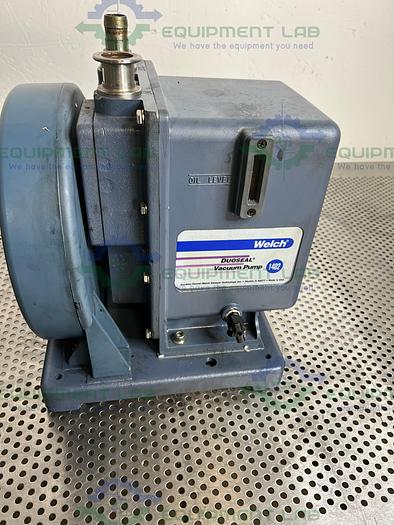Used Welch  1402 DuoSeal Belt-Driven Rotary Vane Vacuum Pump 115/230V