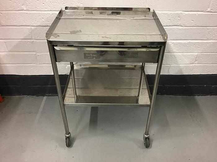 Used Trolley stainless steel 2 shelves 600x460mm and drawer