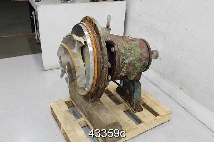 Used Goulds 3175 L Power End, 22" Diameter Stainless Steel Stuffing Box Cover #43359