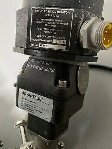 Used 5 ITT Pure-Flo A204 Stainless Steel Diaphragm Valves w/ Position Monitors