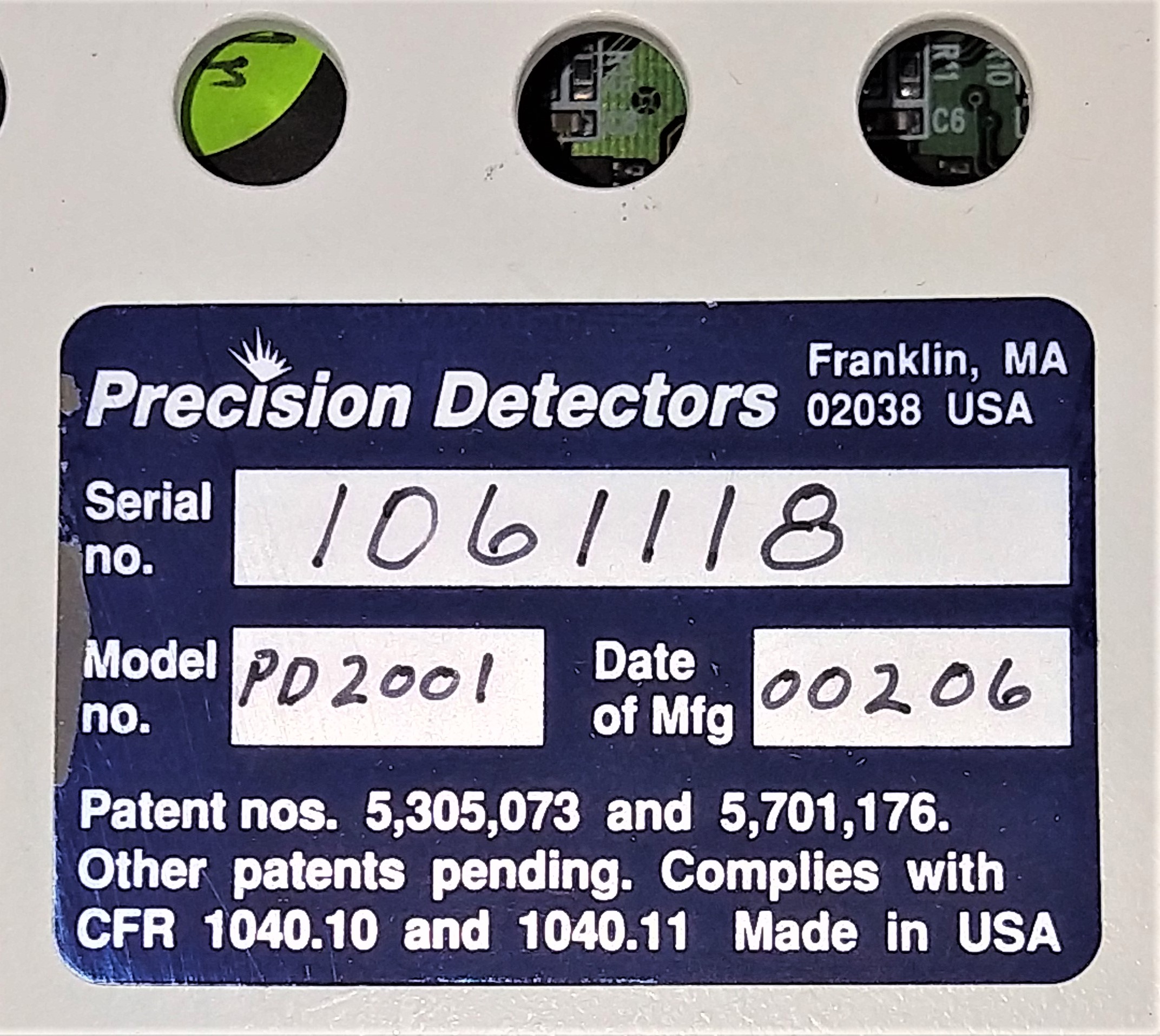Used Precision Detectors PD2000DLS Dynamic Light Scattering Detector with PD Controller