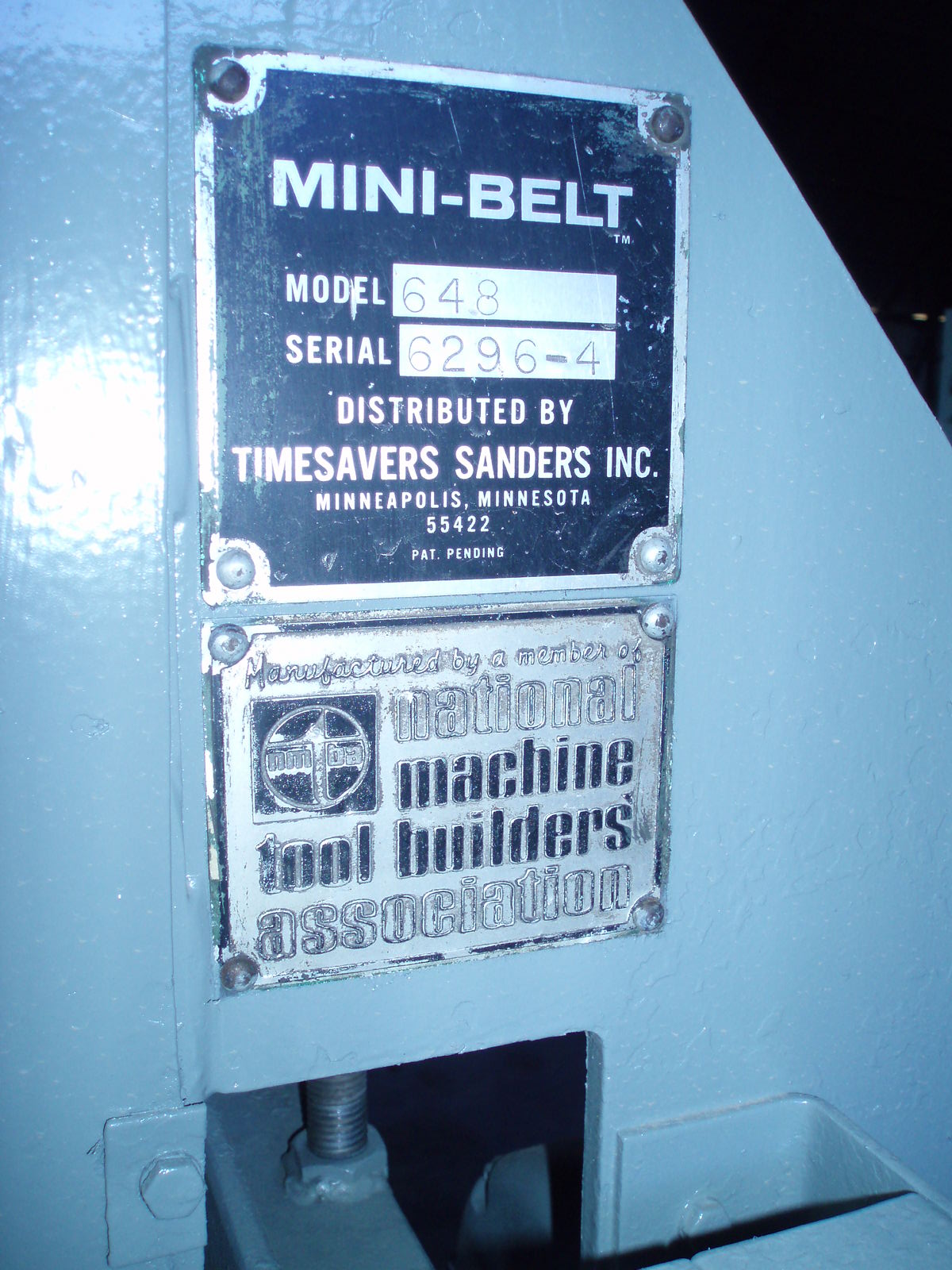 Used 6" Timesaver Mdl. 648 Mini-Belt Sander