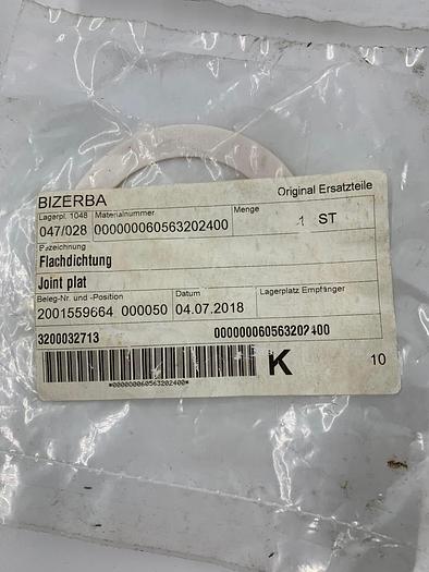Bizerba Spare Parts Flachdichtung / Joint Plat Part No. 60563202400
