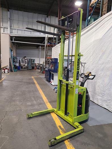 Used Clark 1500 Lb Pallet Jack Fork Lift Model CSM7 Lift Height 88" Power Lift & Power Drive