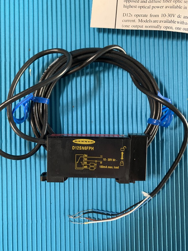 Used Banner Din Rail High Power Fiber Optic Sensor D12FPH