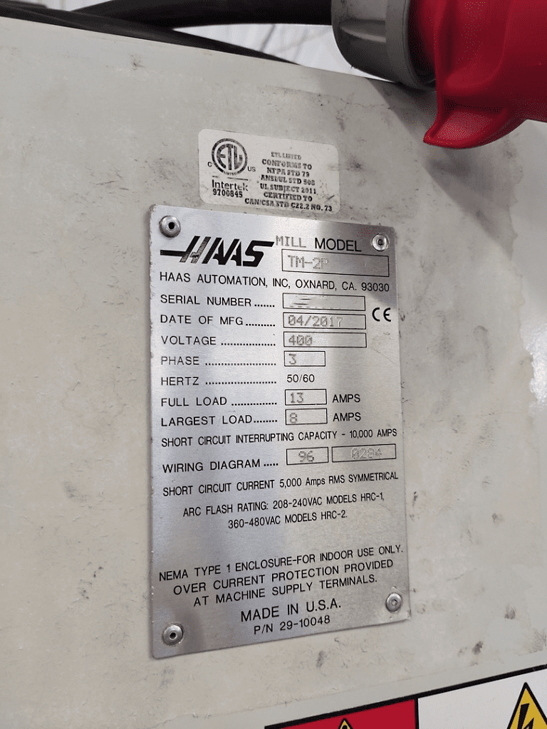 Used HAAS TM-2P - Vertical Machining Center - 2017