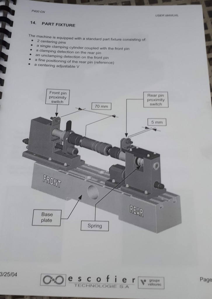 Used 2004 Escofier P440 CN thread rolling burninshing